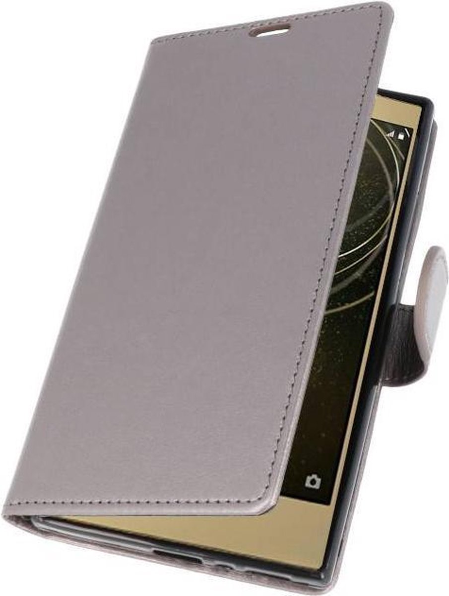 Wallet Cases Hoesje Geschikt voor Xperia L2 Grijs