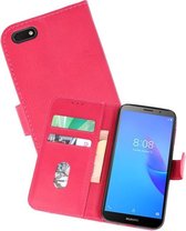 Huawei Y5 Lite 2018 Hoesje Kaarthouder Book Case Telefoonhoesje Roze