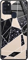 Samsung A21s hoesje glass - Abstract painted | Samsung Galaxy A21s  case | Hardcase backcover zwart