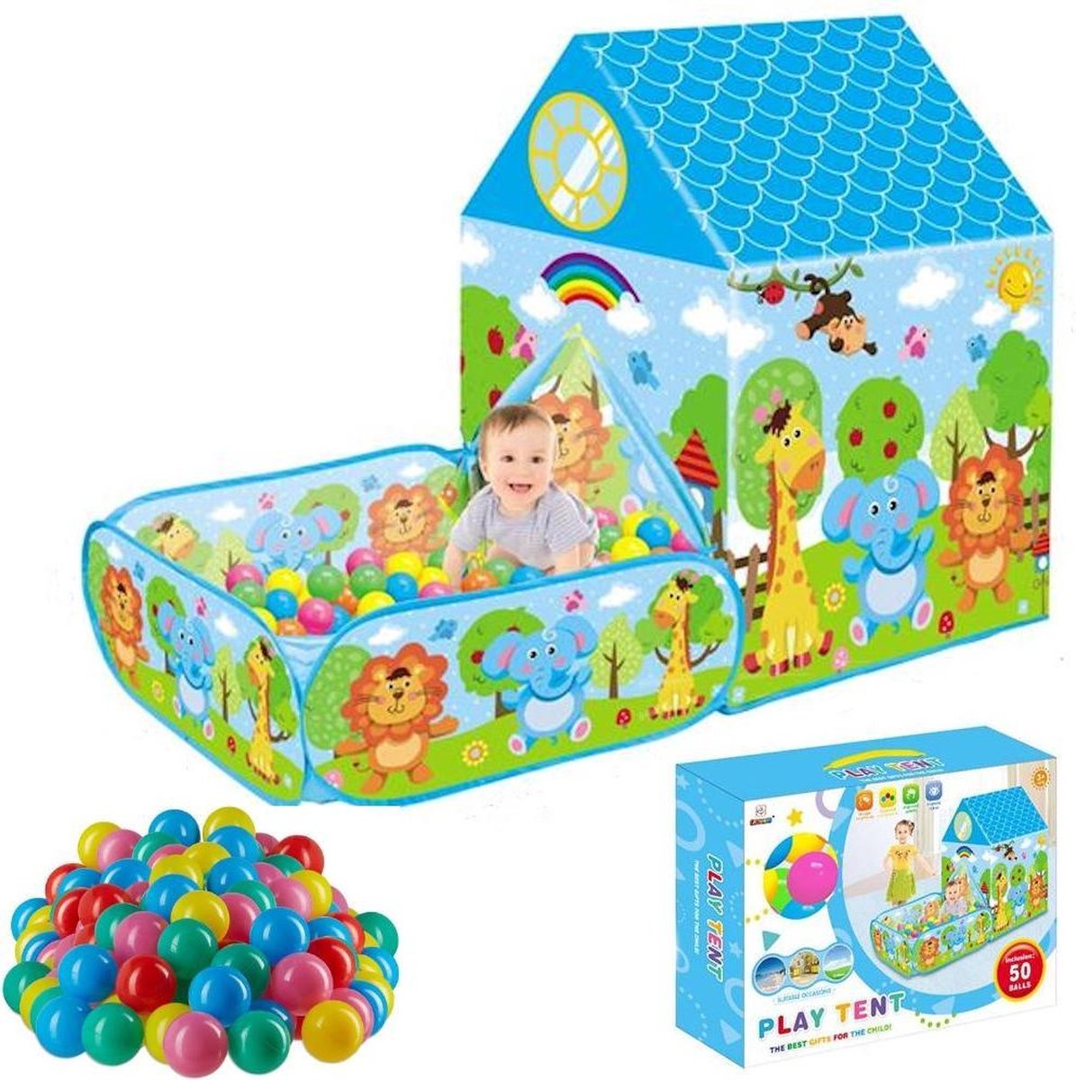 Decopatent® Ballenbak met Speeltent - Incl 50 Stuks Ballenbak Ballen - Baby  - Peuter -... | bol.com