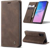 Luxe PU leren Bookcase voor Samsung Galaxy A71 | Hoogwaardig Leren Hoesje | Lederen Wallet Case | Kaarthouder | Portemonnee | Bruin