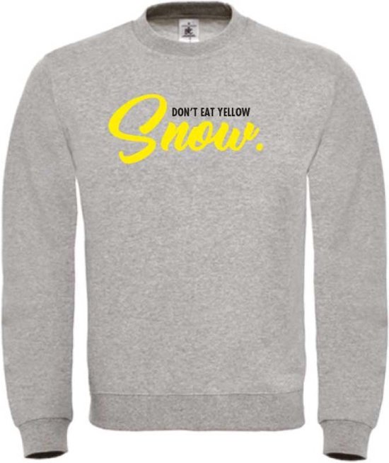 Don't eat the yellow snow wintersport sweater grijs L - soBAD. | Foute apres ski outfit | kleding | verkleedkleren | wintersporttruien | wintersport dames en heren