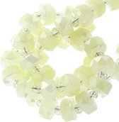 Electroplated Facetkralen Rondell (7 x 5 mm) Soft Lime (80 Stuks)