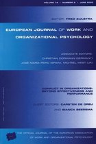 Special Issues of the European Journal of Work and Organizational Psychology - Conflict in Organizations: Beyond Effectiveness and Performance