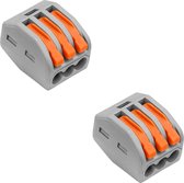Lasklem Set 2 Stuks - 3 Polig met Klemmetjes - Grijs/Oranje - BES LED