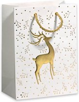 Verhaak Giftbag Golden Deer 17 X 23 Cm Papier Wit/goud
