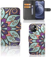 Mobiel Bookcase iPhone 12 | 12 Pro (6.1") Smartphone Hoesje Purple Flower