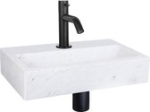 Differnz Flat fonteinset – Marmer – Kraan gebogen mat zwart