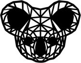 Geometrische Dieren Koala - Zwart MDF hout - M (45x35 cm) - Cadeau - Kinderen - Geschenk - Woon decoratie - Woonkamer - Slaapkamer - Geometrische wanddecoratie - WoodWideCities