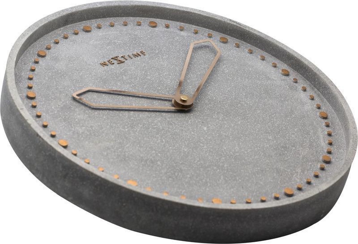 NeXtime NE-3197GS Wandklok Dia. 35 Cm, Polyresin, Grijs