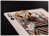 Dibond - Schoppen Vrouw met Diamanten ring - 40x30cm Foto op Aluminium (Wanddecoratie van metaal)