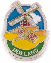 Pin Klompen Met Molen Zilver - Souvenir