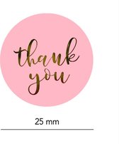 40x Sticker | THANK YOU | roze & goud | 25 mm