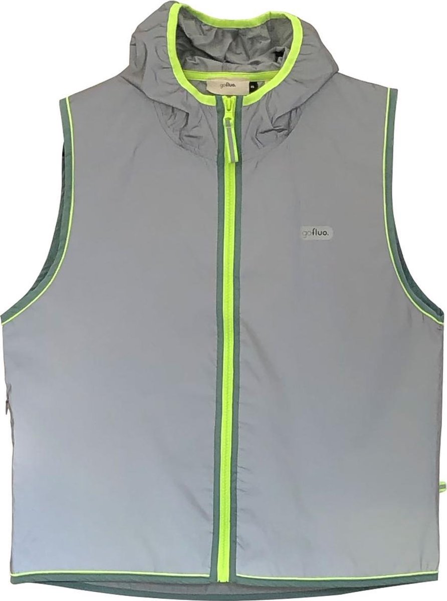 GOFLUO - Reflecterend Hesje Darknight - Hardlopen - Wandelen - Fluo Hesje Volwassenen - Fietsen - XXS - Grey reflective