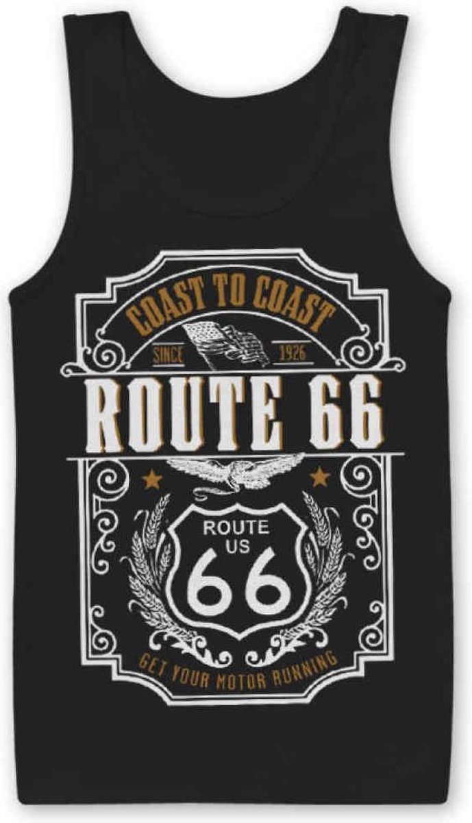 Route 66 Tanktop -S- Coast To Coast Zwart