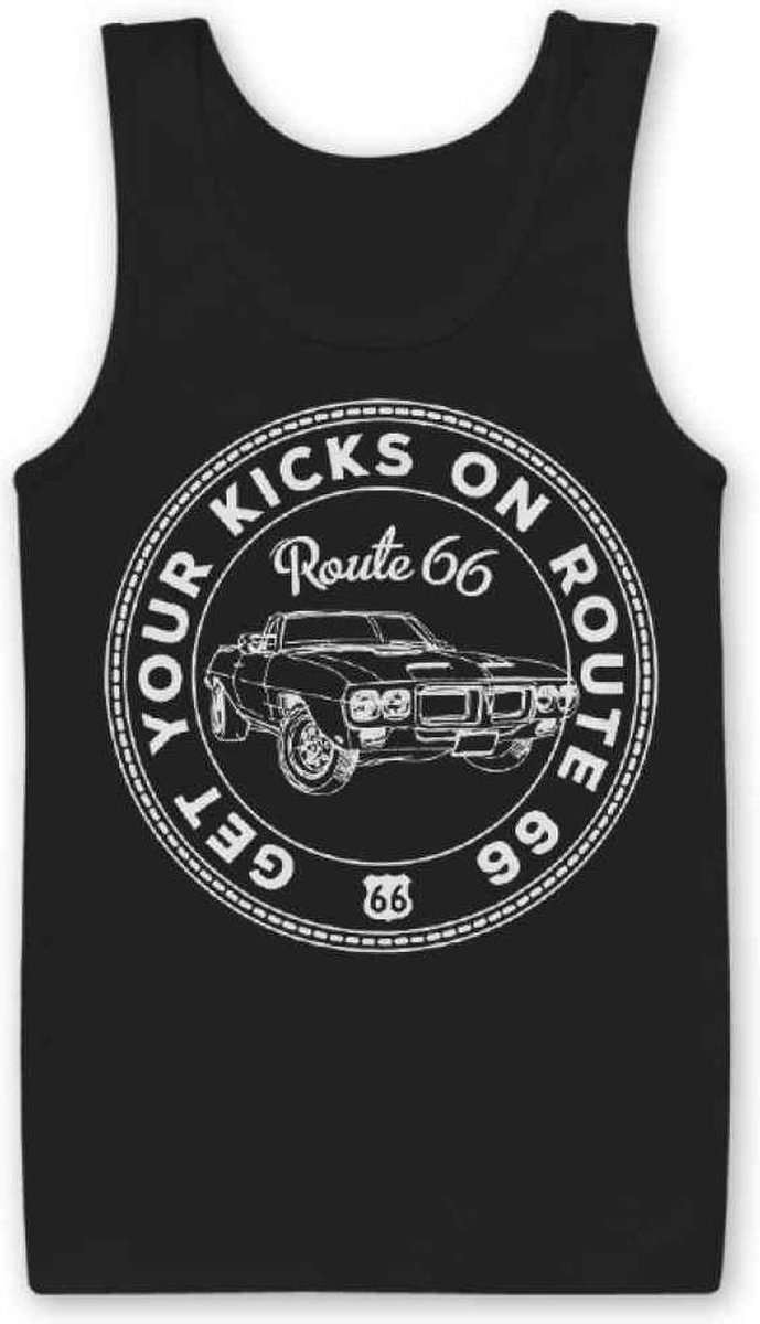 Route 66 Tanktop -2XL- Get Your Kicks On Route 66 Zwart