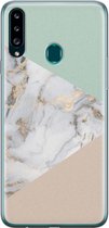 Samsung Galaxy A20s hoesje siliconen - Marmer pastel mix - Soft Case Telefoonhoesje - Marmer - Multi