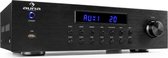 Auna AV2-CD850BT Hifi versterker met bluetooth - 4-zone stereo versterker - 5x 80W RMS - 3 AUX-ingangen, USB-poort en FM tuner - Zwart