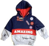 Marvel Spiderman hoodie grijs/rood maat 98