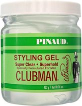 Clubman Pinaud Super Clear Gel 453 gr - Sterke hold, mooie glans - Houdt het haar de hele dag netjes en goed verzorgd