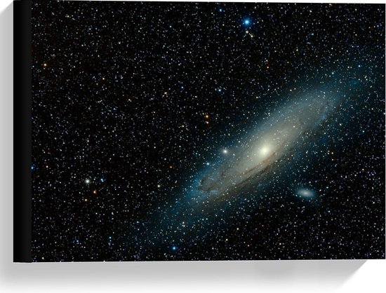 Canvas  - Sterrenhemel met Galaxy - 40x30cm Foto op Canvas Schilderij (Wanddecoratie op Canvas)