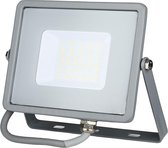LED Bouwlamp 30 Watt - LED Schijnwerper - Viron Dana - Helder/Koud Wit 6400K - Mat Grijs - Aluminium - SAMSUNG LEDs