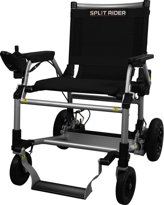 SplitRider Zwart - Lichtgewicht Opvouwbare Elektrische rolstoel 12 kg