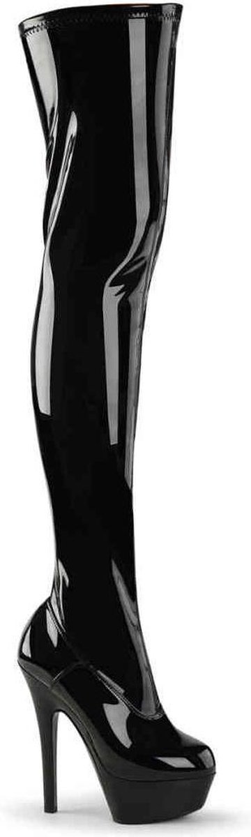 Pleaser - KISS-3000 Plateau overknee Laarzen - US 10 - 40 Shoes - Zwart