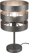 LED Tafellamp - Tafelverlichting - Trion Doncan - E27 Fitting - Rond - Mat Nikkel - Aluminium - BSE