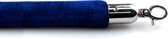 Koord voor afzetpaal | Blauw - 150cm | Velours | Sluiting: Chroom