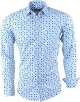 Ferlucci - Heren Overhemd met Trendy Design - Calabria - Licht Blauw