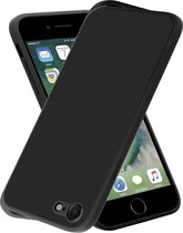 geschikt voor Apple iPhone SE 2020 / SE 2022 vierkante silicone case - zwart