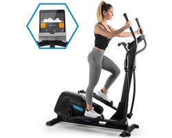 Kraftfit Crosstrainer, Stepper voor Zuhause, fitnessgerät voor Zuhause, Hometrainer, Ellipsentrainer met 20kg Schwungmasse, Leiser Heimtrainer met 12 Programmme, Kinomap Applikation & Bluetooth, Schwarz – geschikt voor thuisfitness en sportschoolgebr