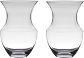 Set van 2x stuks transparante luxe stijlvolle vaas/vazen van glas 26.5 x 18 cm - Bloemen/boeketten vaas voor binnen gebruik