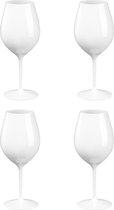 4x Witte of rode wijn wijnglazen 51 cl/510 ml van onbreekbaar / herbruikbaar wit kunststof - Wijnen wijnliefhebbers drinkglazen - Wijn drinken