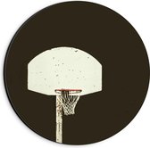 Dibond Wandcirkel - Basketbalpaal - 20x20cm Foto op Aluminium Wandcirkel (met ophangsysteem)