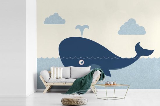 Behang - Fotobehang een walvis in het water - Breedte 360 cm x hoogte 260  cm | bol.com