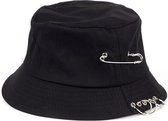 Bucket hat – Ringen - Dames - Heren - Zonnehoedje - Vissershoedje - Vissers Hoed – Zwart