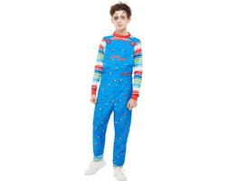 Smiffy's - Chucky & Child's Play Kostuum - Jaloerse Vriend Pop Chucky - Jongen - Blauw - Medium - Halloween - Verkleedkleding