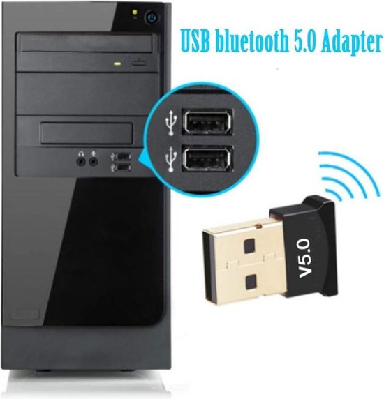 Mini Bluetooth Adapter - USB Dongle - Plug & Play - Bluetooth 4.0 USB Stick - Zwart - Case2go