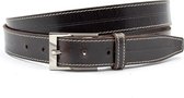 JV Belts Bruine heren riem - heren riem - 3 cm breed - Bruin - Echt Leer - Taille: 90cm - Totale lengte riem: 105cm