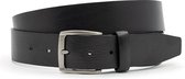 JV Belts Zwarte jeans heren riem - heren riem - 4 cm breed - Zwart - Echt Leer - Taille: 115cm - Totale lengte riem: 130cm