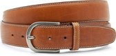 JV Belts Leren heren riem cognac - heren riem - 4 cm breed - Cognac - Echt Leer - Taille: 95cm - Totale lengte riem: 110cm