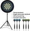 Afbeelding van het spelletje Dragon darts - Portable dartbord standaard LED pakket plus - inclusief best geteste - dartbord - LED surround ring - en - dartpijlen - zwart