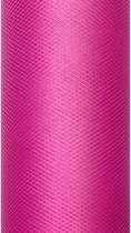 3x rollen tule stof fuchsia roze 50 cm breed