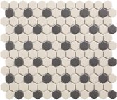 0,78m² -Mozaiek tegel London Hexagon Wit/Zwart 36 2,3x2,6