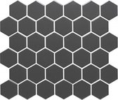 0,91m² - Mozaiek Tegels - Barcelona Hexagon Donker Grijs Mat 5,1x5,9