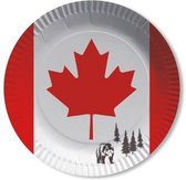 Canada vlag thema wegwerp bordjes 24x stuks - Canadese feestartikelen en landen versiering