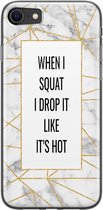 Leuke Telefoonhoesjes - Hoesje geschikt voor iPhone SE (2020) - Fitness quote squats - Soft case - TPU - Tekst - Grijs