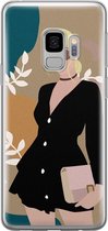 Samsung Galaxy S9 hoesje siliconen - Abstract girl - Soft Case Telefoonhoesje - Print / Illustratie - Multi